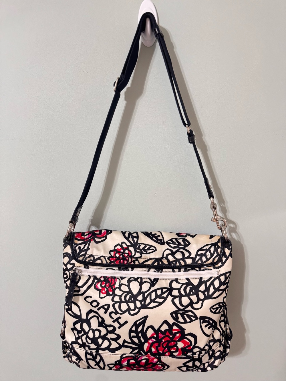 Coach Y2K Sateen Poppy Daisy Kyra Floral Graffiti Large Messenger Crossbody Bag - Picture 2 of 12